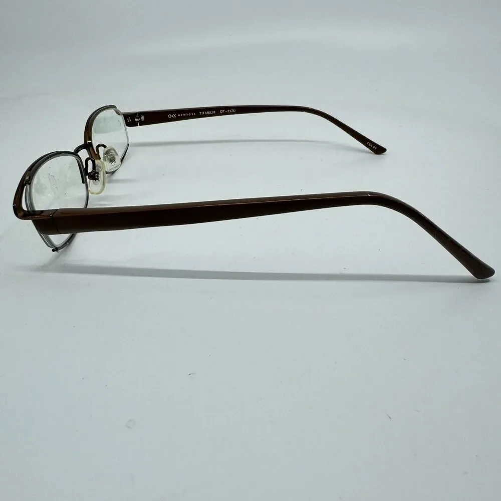 O&X NEW YORK Eyeglasses Frames Light Brown Titanium OT-217u 50- 18 H12126‎